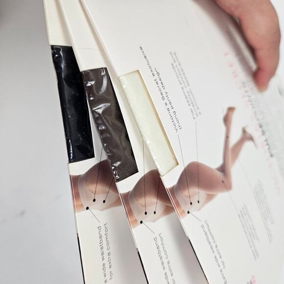 NEW Victoria's Secret PulsePoints S Level 1 Thong Panty Navy Brown White - Picture 4 of 7